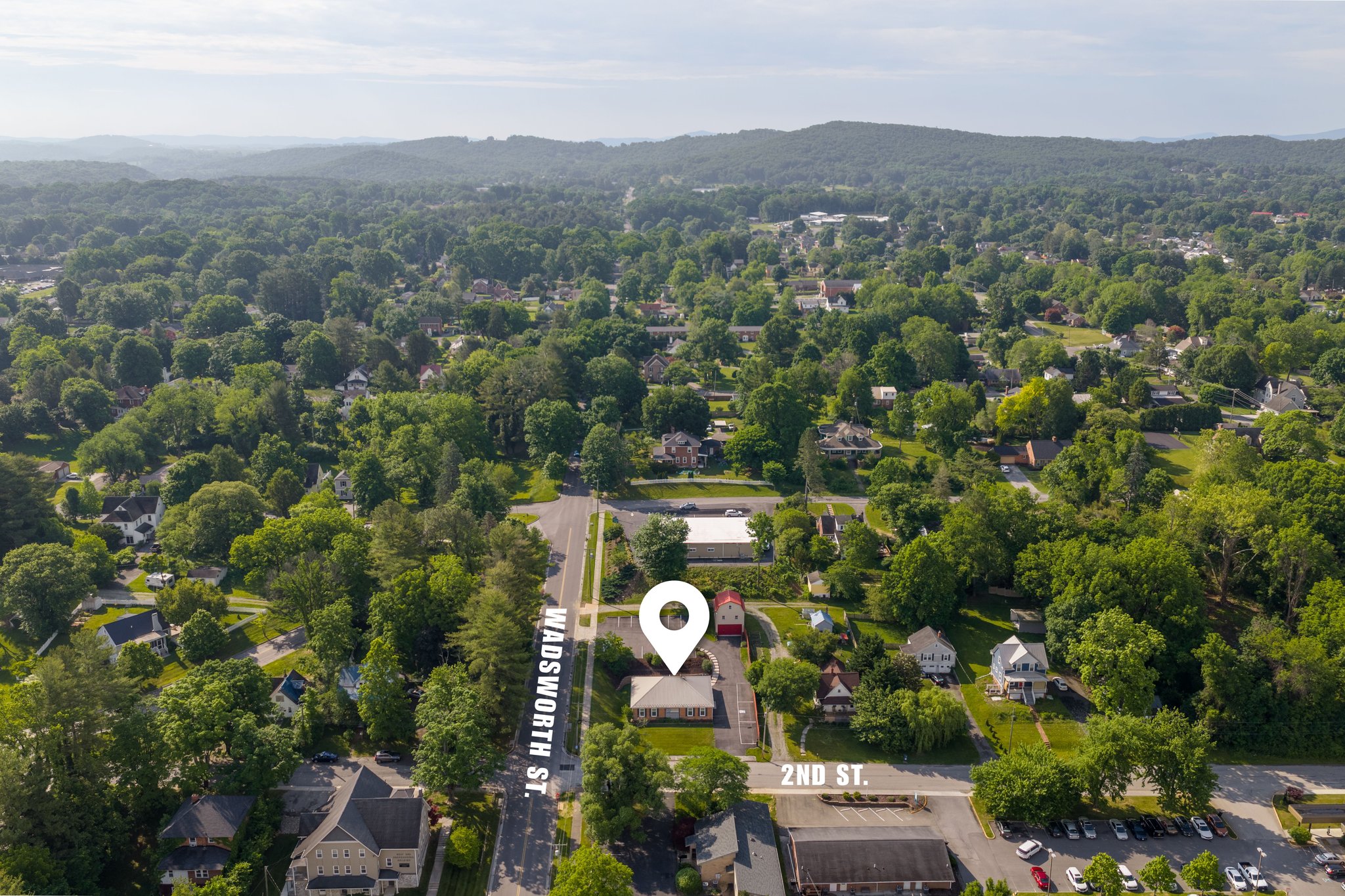 Aerial view of New River Valley Orthodontics